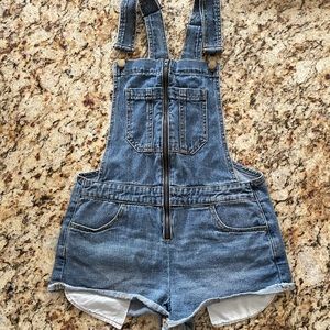 Bullhead XS denim zipper shortalls